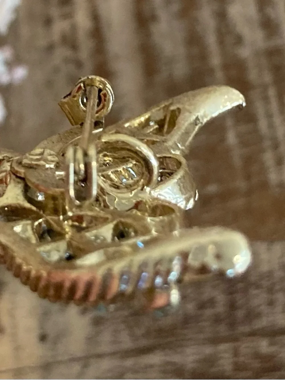 Vintage Gerry’s Gold Tone and Light Turquoise Colored Butterfly Brooch / Pendant